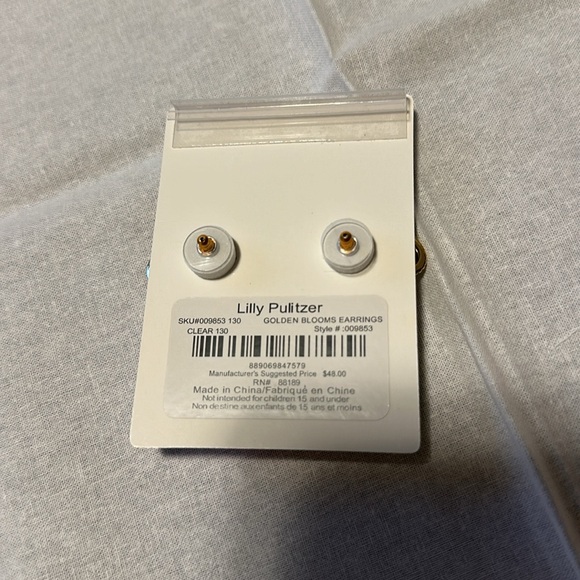 Lilly Pulitzer flower earrings NWT - Picture 2 of 2